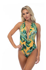 Women's 'Paradise Plunge' Ribbed One-Piece Swimsuit