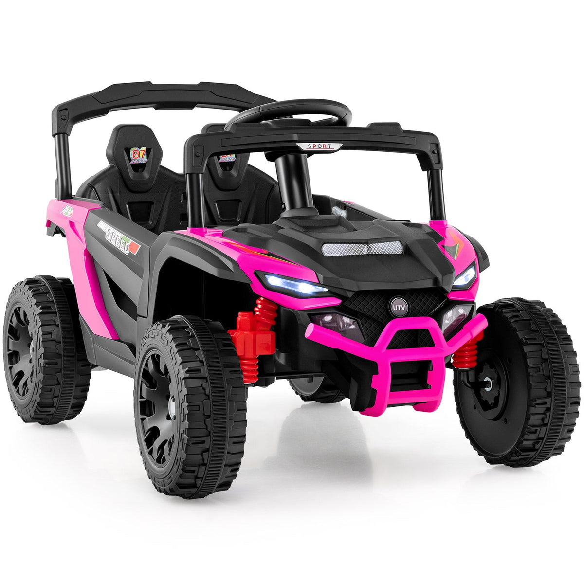 12V Kids Ride On UTV with LED Lights, Music, and Horn