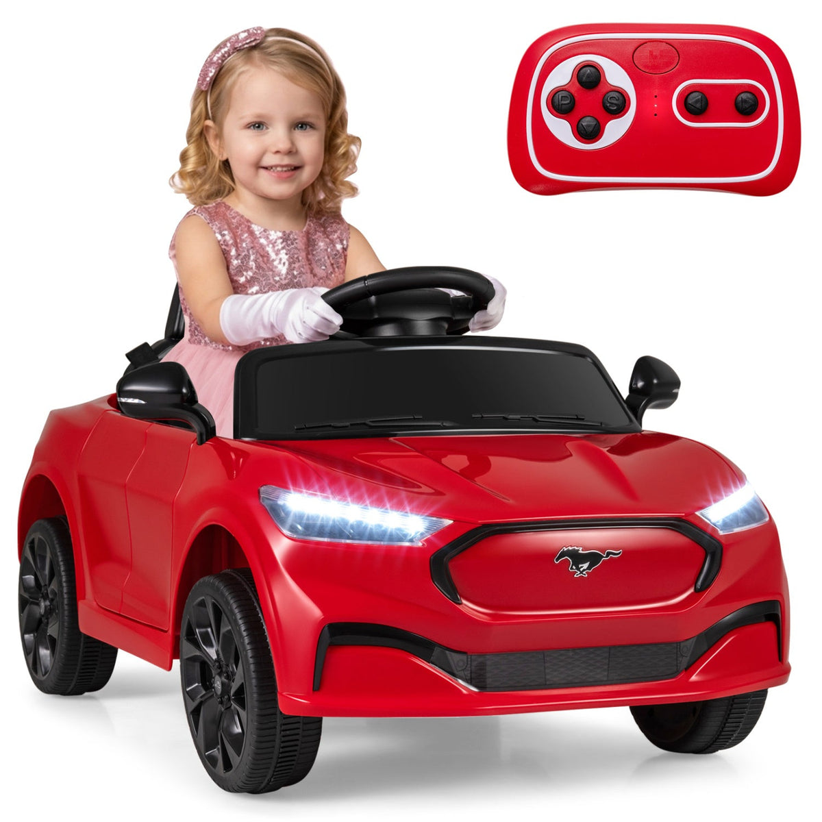 12V Kids Ride On Licensed Ford Mach E with Parent Control and Horn
