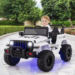 GBruno Store 12V Kids Ride-on Jeep Car with 2.4 G Remote Control - White