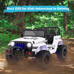 GBruno Store 12V Kids Ride-on Jeep Car with 2.4 G Remote Control - White
