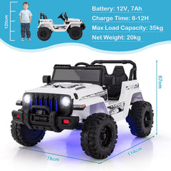 GBruno Store 12V Kids Ride-on Jeep Car with 2.4 G Remote Control - White