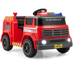 12V Ride On Fire Truck with Water Gun - Red