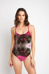 Women's One-Piece Swimsuit - Pink Tie Dye