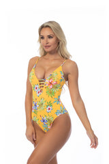 Women's 'Tropic Temptation' Lace-Up One-Piece Swimsuit
