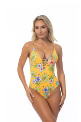 Women's 'Tropic Temptation' Lace-Up One-Piece Swimsuit
