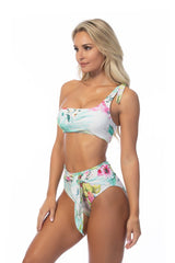 Women's 'Island Glow' One-Shoulder Asymmetrical Two-Piece Bikini Swimsuit