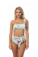 Women's 'Island Glow' One-Shoulder Asymmetrical Two-Piece Bikini Swimsuit