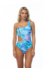 Women's "Sea Siren" One-Shoulder Asymmetrical One-Piece Swimsuit