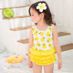 Girl's One-Piece Duckling Swimsuit