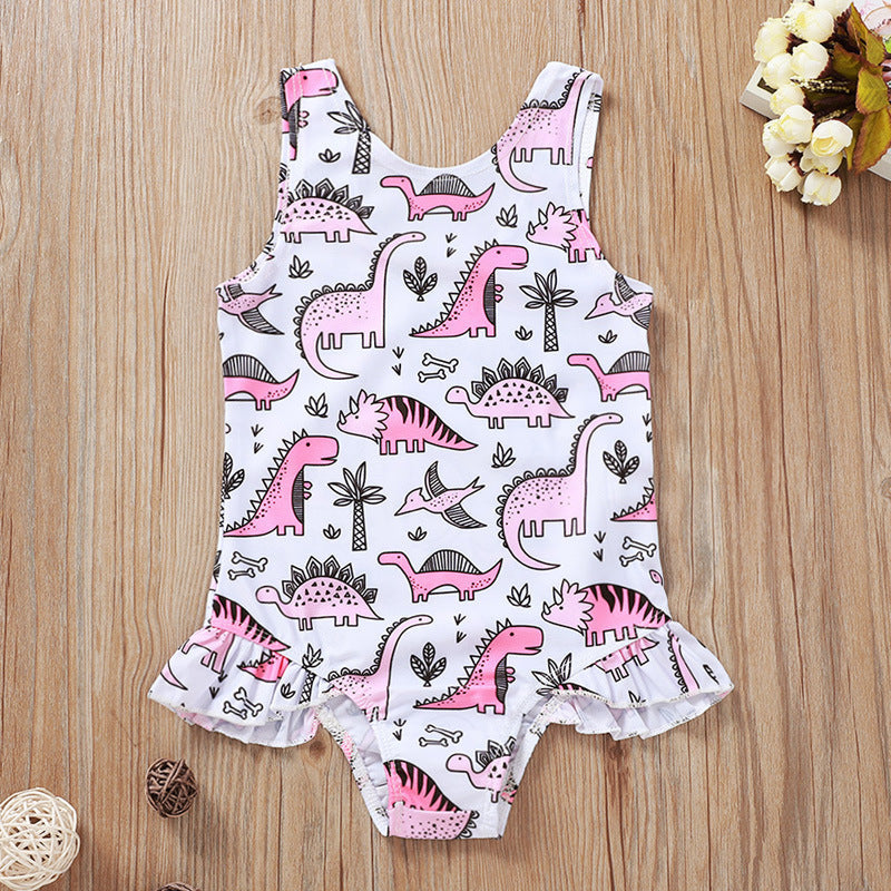 Girl's One-Piece Mermaid, Floral, Dinosaur Swimsuit