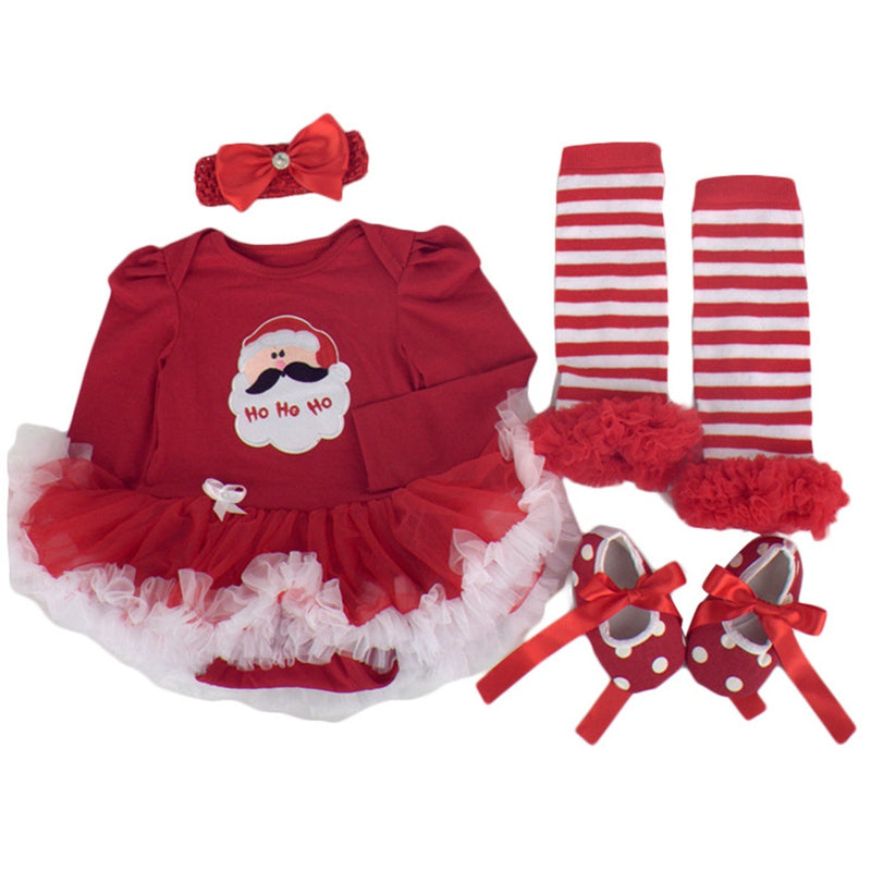 Infant Girl's Four-Piece Christmas Clothing Set