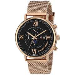 Christian Van Sant Men's Somptueuse LTD - Black Dial, Rose Gold Bracelet - 100m