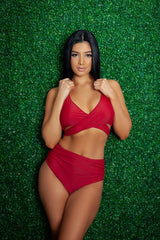Women's High Waist Wrap Two-Piece Bikini Swimsuit
