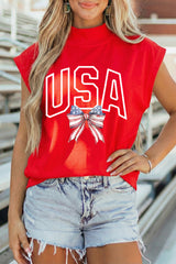 Women's 'Dior' USA High Cap Sleeve Top