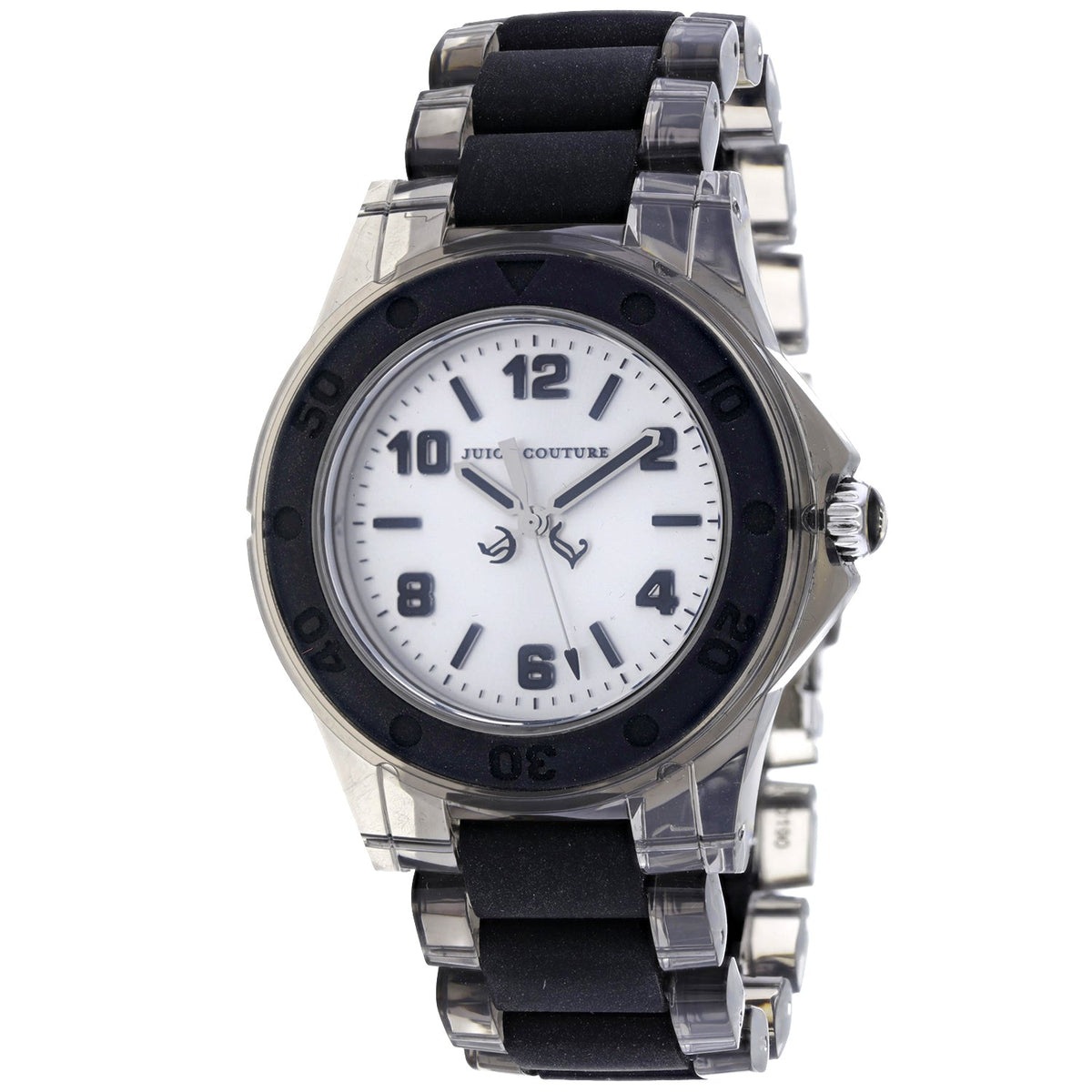 Juicy Couture Women's Rich Girl - Silver Dial, Silver/Black Bracelet - 30m