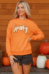 HALLOWEEN Women's 'Spooky' Graphic Halloween Crew Neck Holiday Sweatshirt