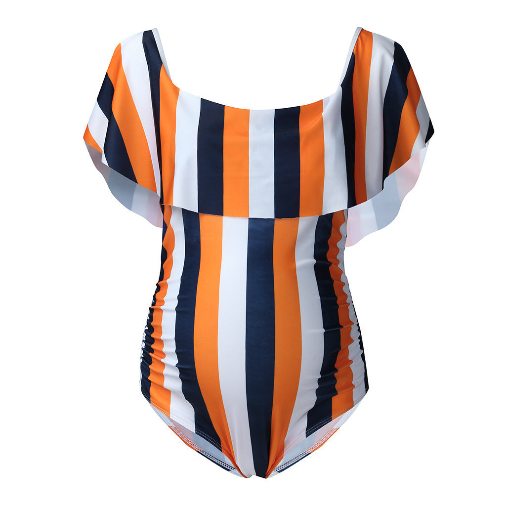 Women's Maternity Stripped Swimsuit