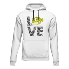 Outdoorzees Unisex Love Fishing Green Blowfish Globe Hoodie