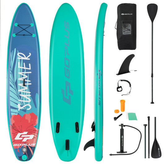 VYSN 11 Foot Inflatable Stand Up Paddle Board with Backpack, Leash, Aluminum Paddle - L