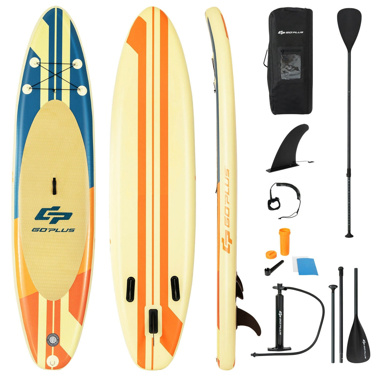 10-11 Foot Inflatable Stand Up Paddle Board with Bag Aluminum Paddle and Hand Pump