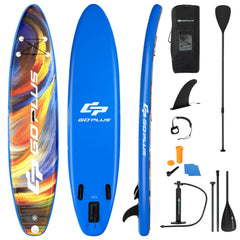 11 Foot Inflatable Stand Up Paddle Board with Backpack, Aluminum Paddle, Pump