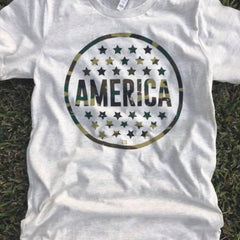 Women's Camo 'America' Graphic T-Shirt