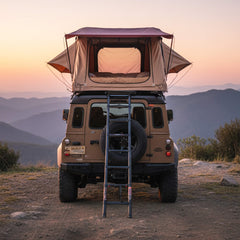 Summit Soft-Shell Aluminum Rooftop Tent with Ladder, LED Light Strip, and Memory Foam Mattress [2-3 Person]