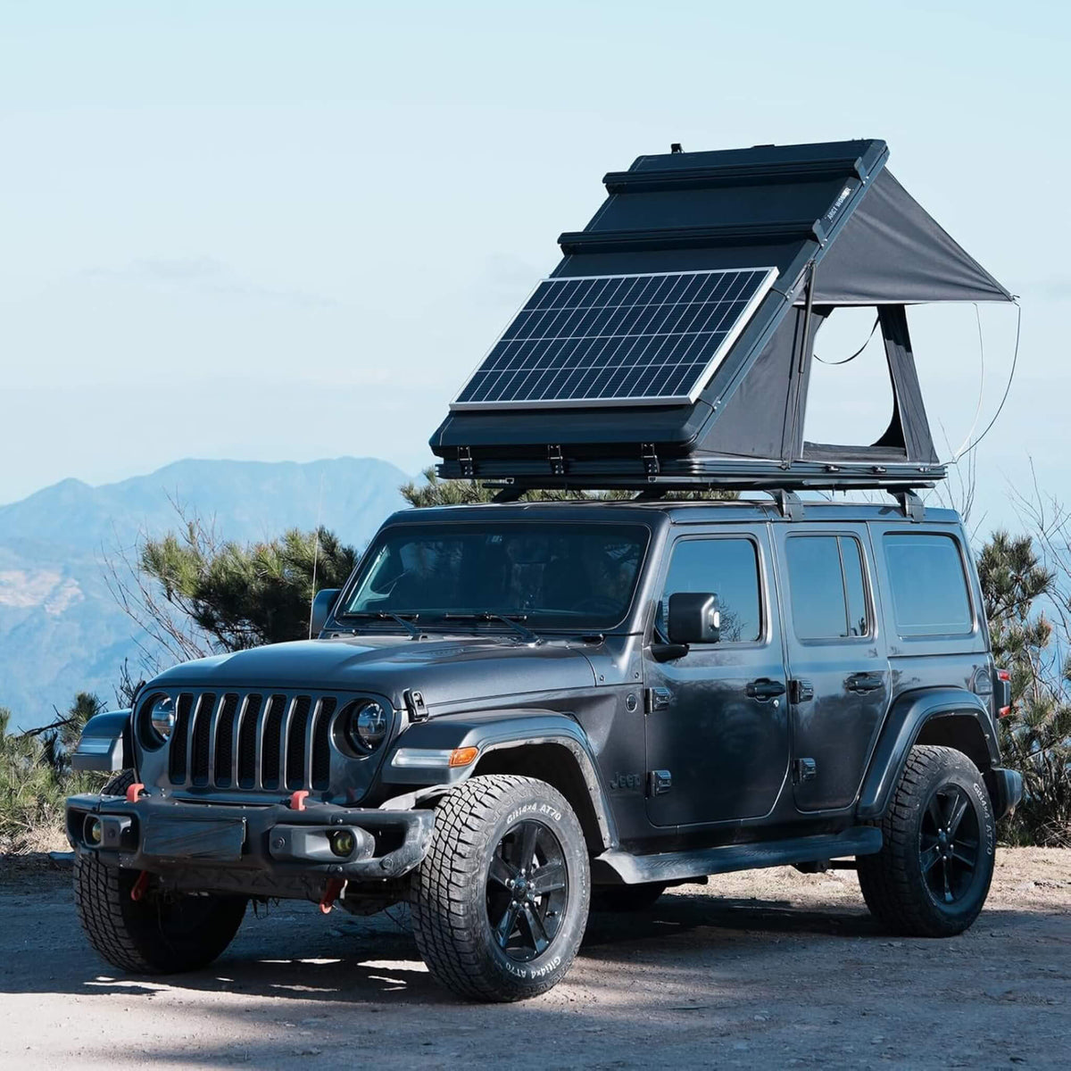 VoltPeak 2-Person Hardshell Pop-Up Rooftop Tent with Solar Panel
