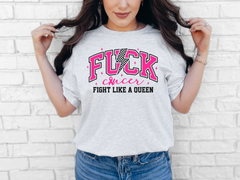 Women's 'Fight Like a Queen' Empowering Cancer Awareness T-Shirt