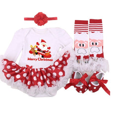 Infant Girl's Four-Piece Christmas Clothing Set