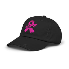 Unisex 'Hope' Cancer Awareness Distressed Cap