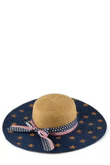 Women's American Flag Floppy Hat – Patriotic Wide Brim Sun Hat for Summer