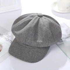 Women's Octagonal Woolen Beret Hat