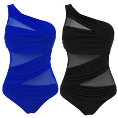 Women's Plus Size Asymmetrical One-Piece Swimsuit