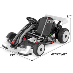24V Kids Ride On Licensed Audi Go Kart Racing Toy with Horn - Black & White