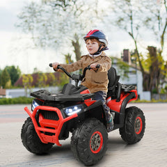 GBruno Store 12 V Kids Electric 4-Wheeler ATV Quad with MP3 and LED Lights - Red