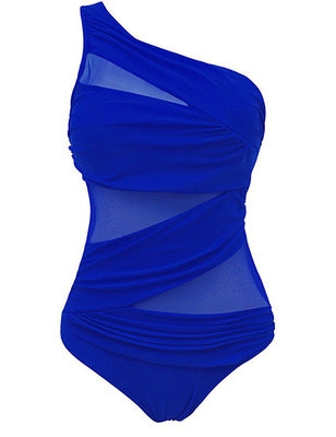 Women's Plus Size Asymmetrical One-Piece Swimsuit