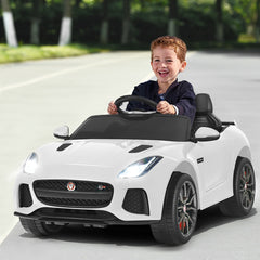 12V Jaguar F-Type SVR Licensed Kids Ride On Car - White