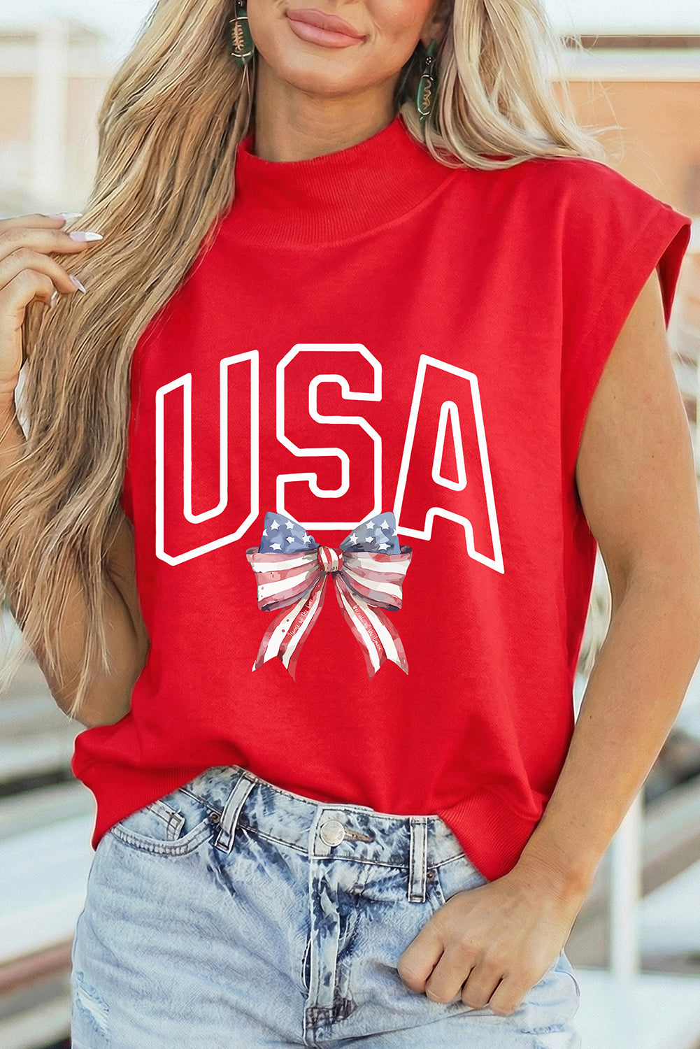Women's 'Dior' USA High Cap Sleeve Top