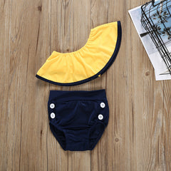 Girls Asymmetrical High Waisted Two-Piece Bikini Swimsuit