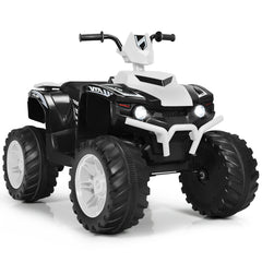 GBruno Store 12V Kids Ride on ATV with LED Lights and Treaded Tires and LED lights - White