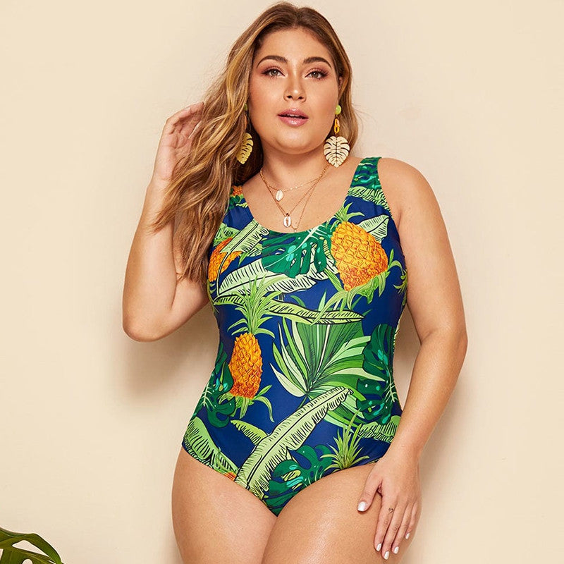 Women's Plus Size Pineapple One-Piece Swimsuit