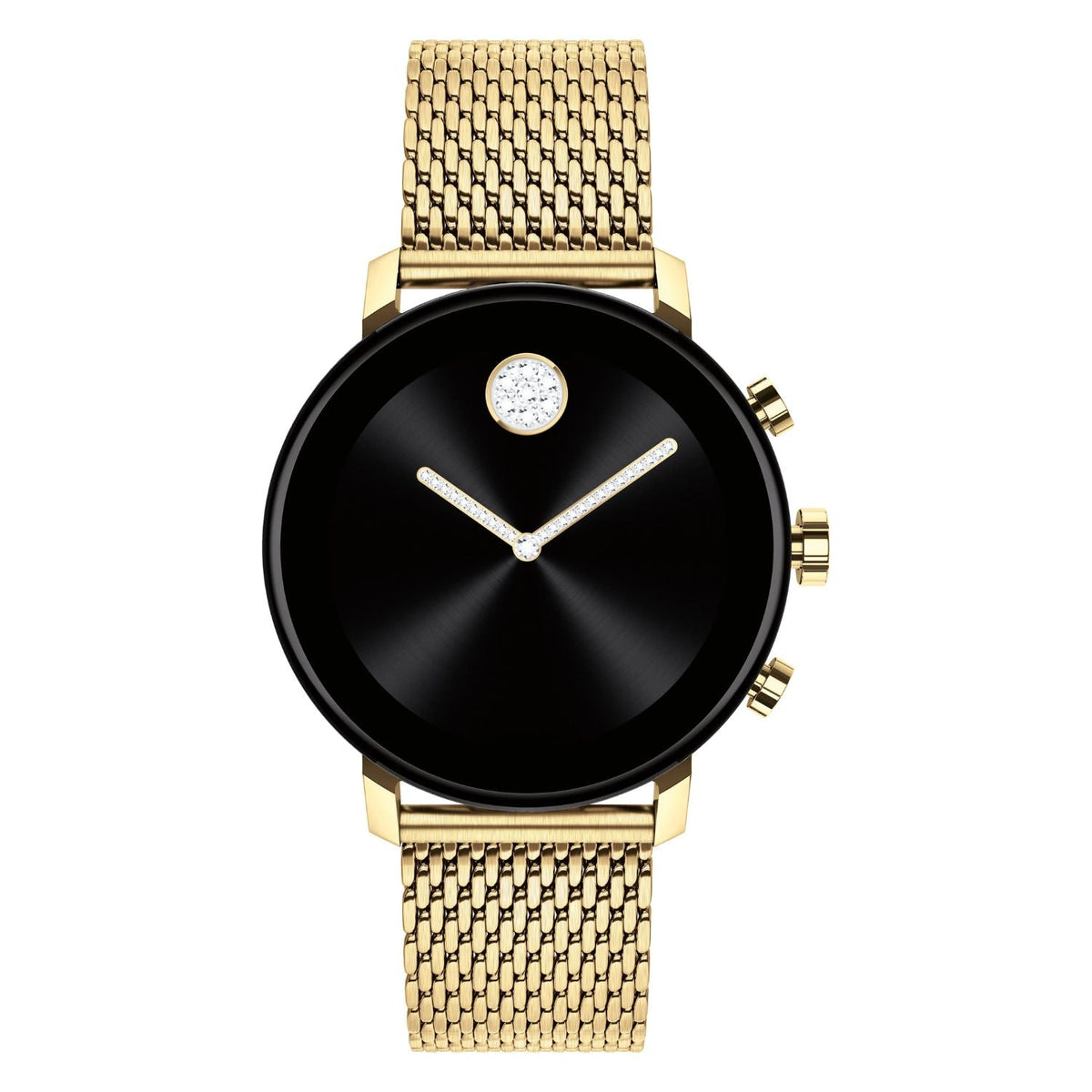 Movado Men's Connect - Black Dial, Gold Bracelet - 30m