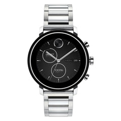 Movado Men's Connect - Black Dial, Silver Bracelet - 10m