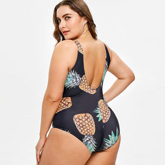 Women's Plus Size Pineapple One-Piece Swimsuit
