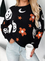 HALLOWEEN Women's Gothic Pattern Long Sleeve Sweater