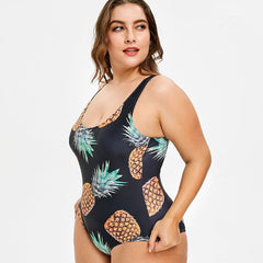 Women's Plus Size Pineapple One-Piece Swimsuit