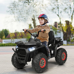 GBruno Store 12 V Kids Electric 4-Wheeler ATV Quad with MP3 and LED Lights - Black