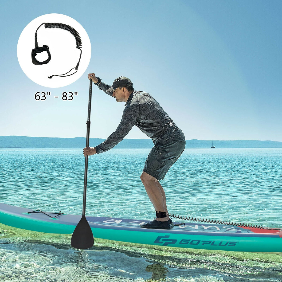 11 Foot Inflatable Stand Up Paddle Board with Backpack, Leash, Aluminum Paddle
